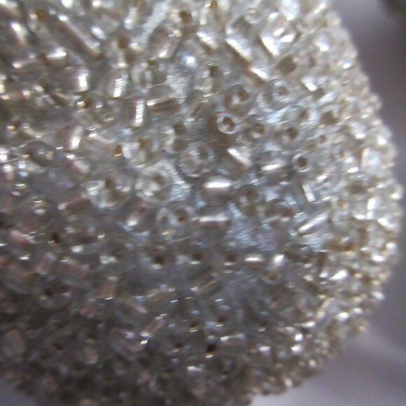 Silver Beaded Pear Christmas Fruit Holiday Tree Ornaments Decor Set of  14 - Picture 14 of 14